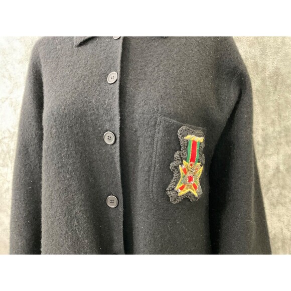 Rafaella 100% Wool Crested Jacket Women’s Size Large Preppy Dark Academia VTG. - Picture 2 of 11